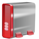 Red Hard Drive Icon 128x128 png